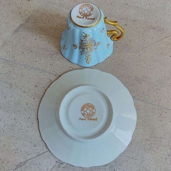 Vintage Hand Painted French Porcelain Teacup - Picture 4 of 5